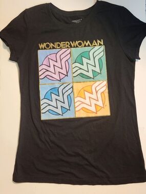 🩷 DC Black "Wonder Woman" Girl's T-Shirt Size: XL 14/16